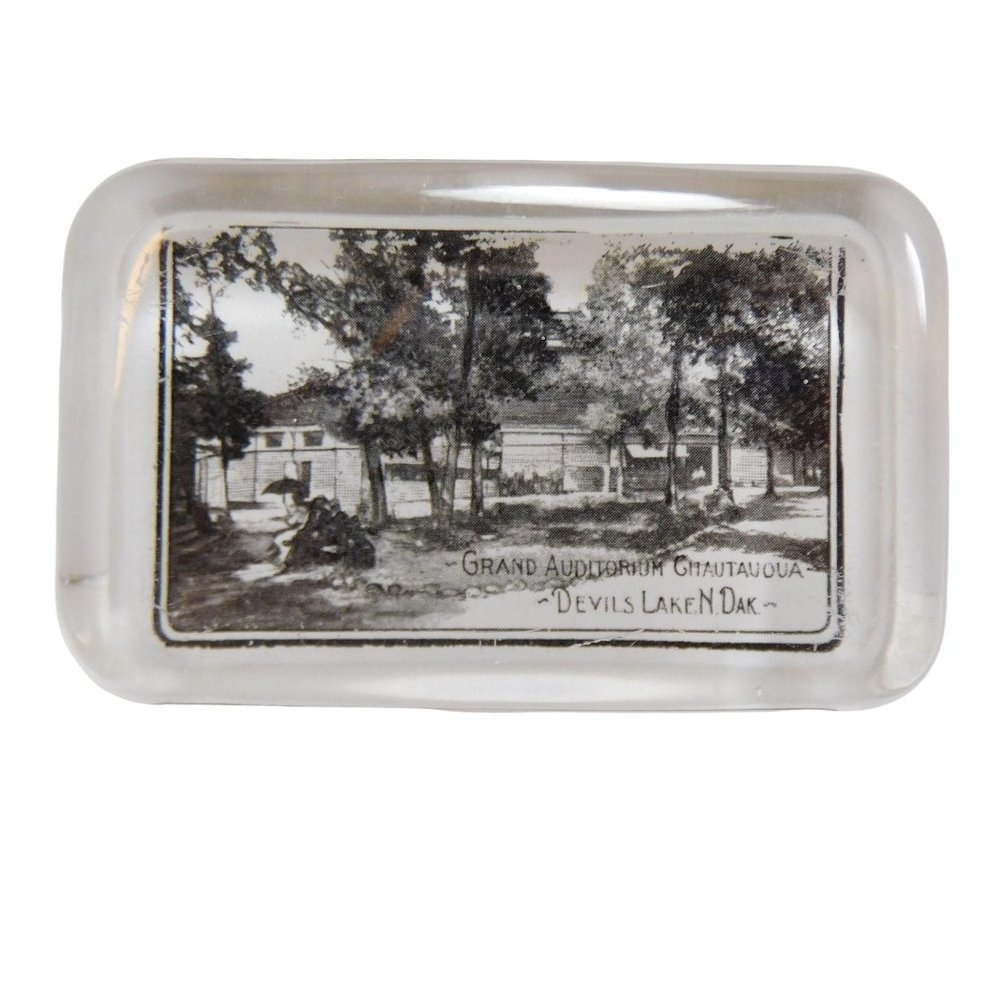 Vintage Grand Auditorium Chautauoua Devil's Lake North Dakota Paper Weight